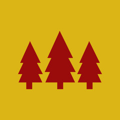 Obraz premium flat icon Fir Trees