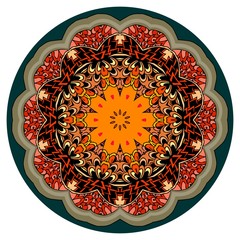 Decorative plate with beautiful mandala in mexican style.