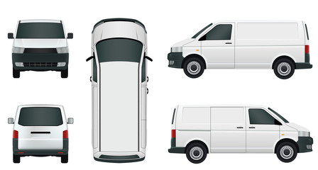 White cargo minivan on a white background - Stock Vector. © Comauthor
