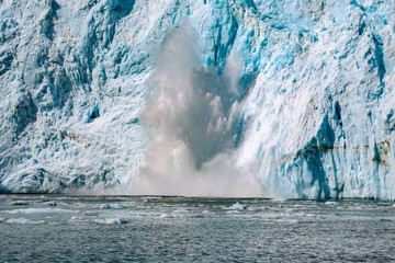 Calving Aialik Glacier, Kenai Fjords National Park, Alaska