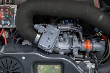 Fototapeta premium Closeup photo of a clean motor block