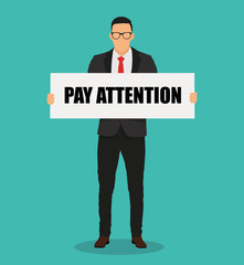 Pay attention. Attention please - stock vector.