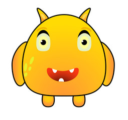 Cartoon Funny Yellow Monster