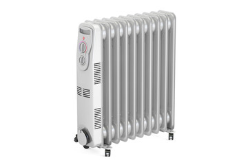 Electric oil heater, 3D rendering