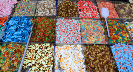 sugar candy on sale in market stall