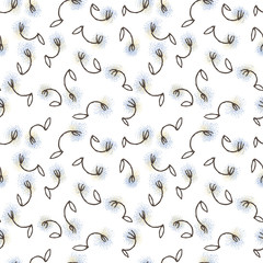 Abstract seamless floral pattern. Furry blossom.