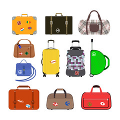 Journey suitcase travel bag vector.