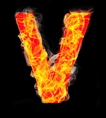 Burning letters as alphabet type V