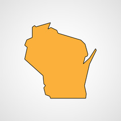Wisconsin map. Vector
