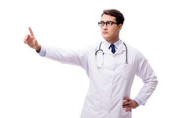 Young doctor isolated on white background