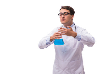 Lab scientist isolated on white background