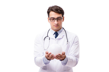 Fototapeta premium Doctor with crystal ball isolated on white background