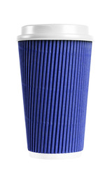 eco paper cup for coffee blue corrugated.