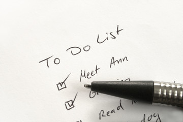 Handwritten To-Do List on white paper