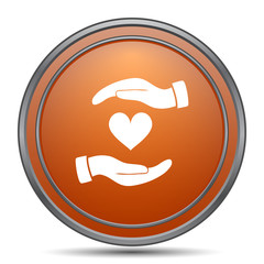 Hands holding heart icon