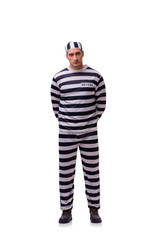 Man prisoner isolated on white background