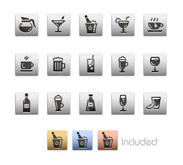 Drinks Icon set - The vector file includes 4 color versions for each icon in different layers.