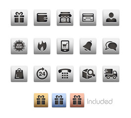 E-Shopping Icon set - The vector file includes 4 color versions for each icon in different layers.