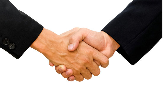 Shaking hands of two business men