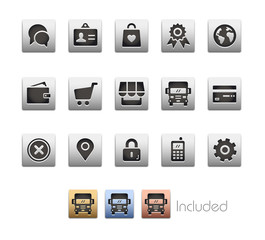 Online Store Icons - The vector file includes 4 color versions for each icon in different layers.