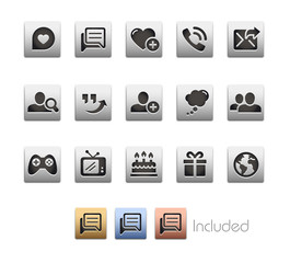 Social Communications Icon set - The vector file includes 4 color versions for each icon in different layers.