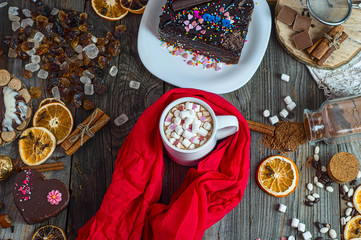 cup of chocolate drink with marshmallows