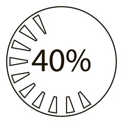 Forty percents infographics, outline style
