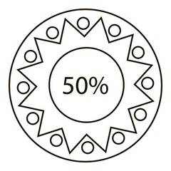 Fifty percents infographics, outline style