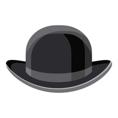 Black hat icon, cartoon style