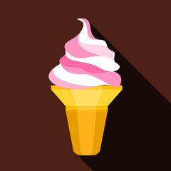 Ice cream icon, flat style