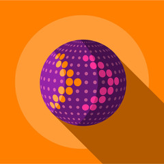 Purple planet icon, flat style