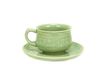 Vintage Cup of Coffee isolated on white background