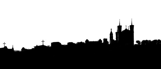 Fototapeta premium Basilica Notre Dame de Fourviere illustration Lyon France