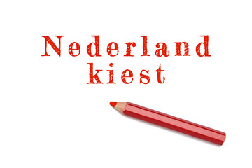 Nederland kiest text sketch red pencil