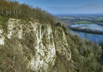 Chalk Cliffs overlooking Lewes marshes in flood © Matthew J. Thomas