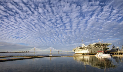 USS Yorktown and Arthur Ravenel Bridge, Charleston