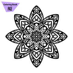Mandala. Coloring page. Vintage decorative elements. Oriental pattern, vector illustration. Islam, Arabic Indian turkish pakistan chinese ottoman motifs k