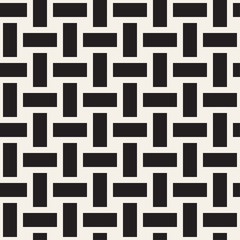 Trendy monochrome twill weave. Vector Seamless Black and White Pattern.