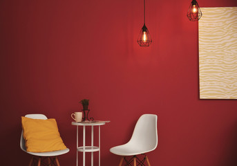 Chairs in modern room interior