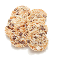 Cereal cookies on white background