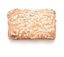 Cereal cookie on white background