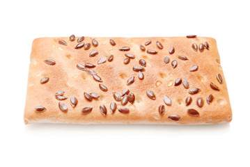 Cereal cookie on white background