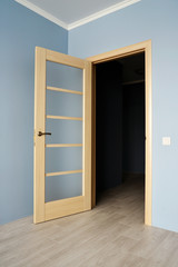 Open Modern wooden Door