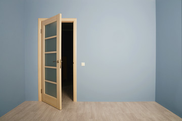 Open Modern wooden Door