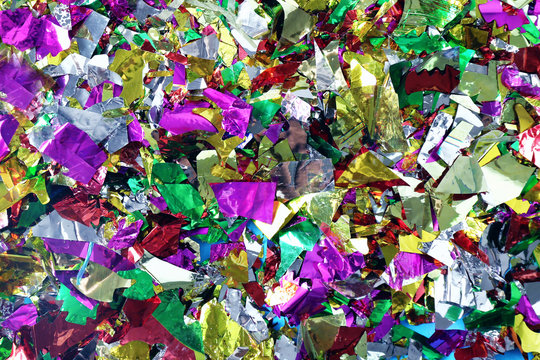 Colorful confetti, closeup