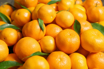 Tangerine background, closeup