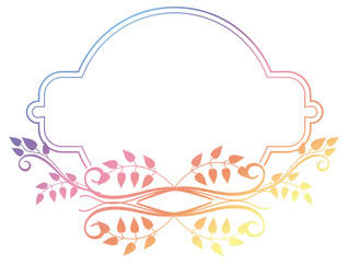 Beautiful round floral frame with gradient fill.  Raster clip art.
