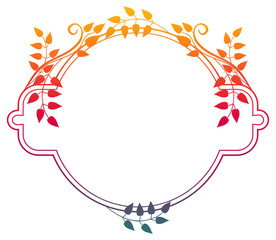 Beautiful round floral frame with gradient fill.  Raster clip art.
