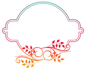 Beautiful round floral frame with gradient fill.  Raster clip art.