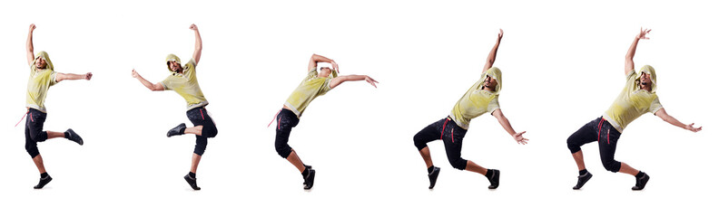 Muscular dancer isolated on white